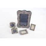 4 x Antique / Vintage Hallmarked .925 STERLING SILVER Photograph Frames (369g)