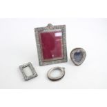 4 x Antique / Vintage Hallmarked .925 STERLING SILVER Photograph Frames (325g)