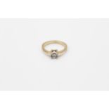 vintage 9ct gold diamond solitaire ring 2.8g Size L