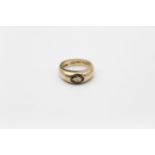 vintage 9ct gold smoky quartz signet style ring 7g Size O