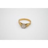 vintage 18ct gold stone set solitaire ring 3.2g Size M