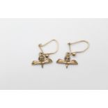 9ct Gold Egyptian Revival drop earrings 1.3g