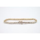 vintage 10ct gold diamond tennis bracelet 7.3g