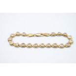 9ct gold gemstone heart tennis bracelet 8.1g