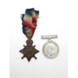 WW1 mons star + war medal named 1981 private g. sutherland sea forth highlander