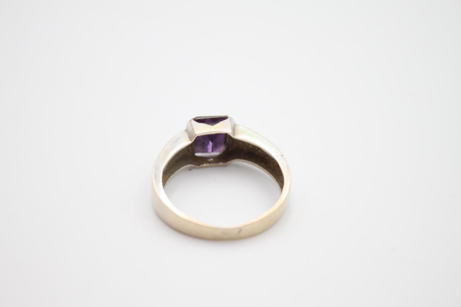 16ct white gold amethyst solitaire ring 3.2g Size N - Image 3 of 5