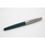 Vintage PARKER 65 Teal FOUNTAIN PEN w/ 14ct Gold Nib WRITING