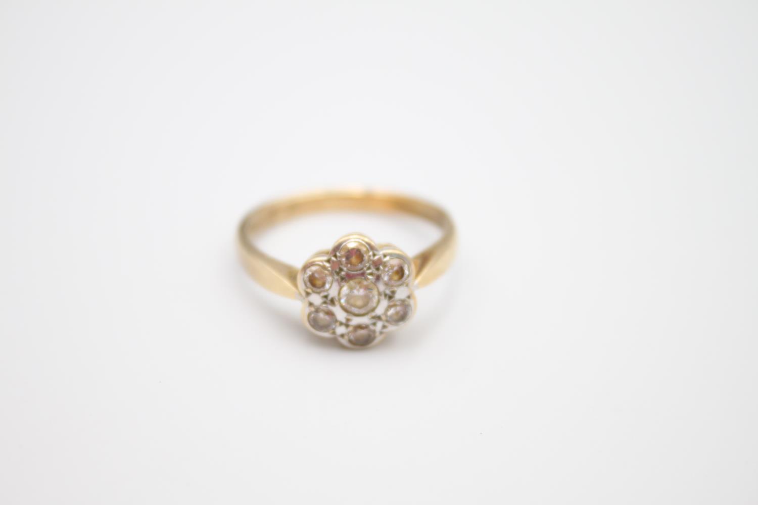 vintage 9ct gold gemstone cluster ring 3.5g Size R