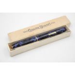 Vintage CONWAY STEWART 85 Blue FOUNTAIN PEN w/ 14ct Gold Nib WRITING Boxed