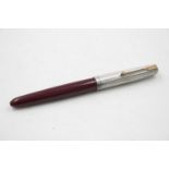 Vintage PARKER 51 Burgundy FOUNTAIN PEN w/ Silver Plate Cap WRITING