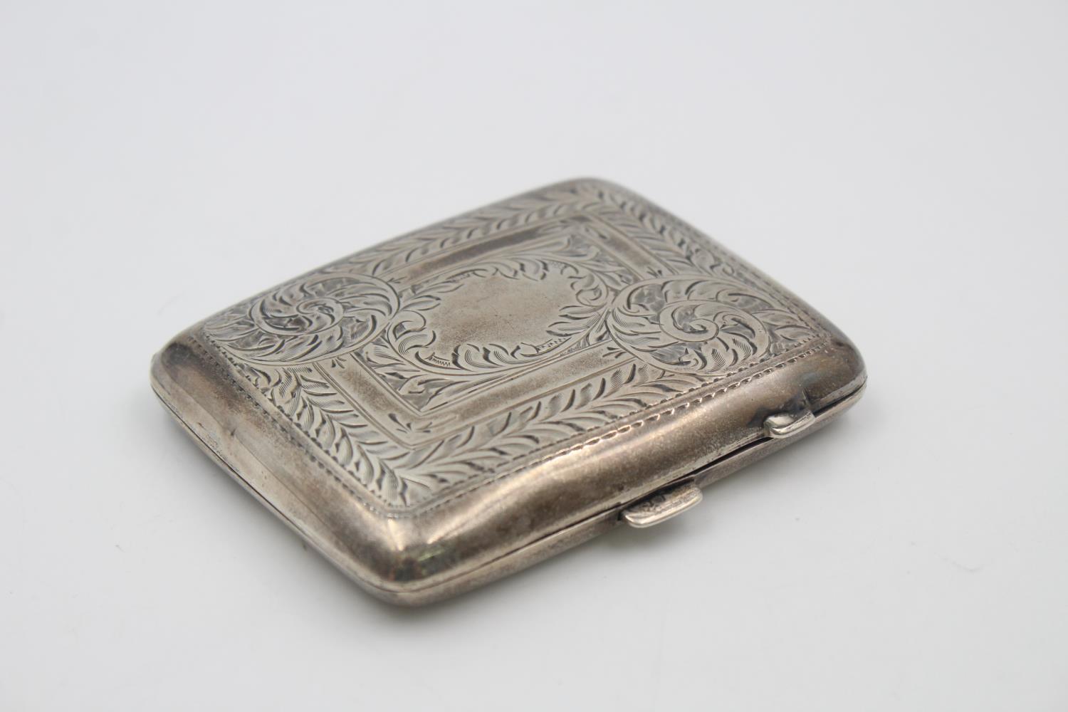 Antique Hallmarked 1918 Birmingham STERLING SILVER Cigarette Case (83g)