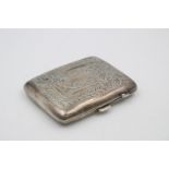 Antique Hallmarked 1918 Birmingham STERLING SILVER Cigarette Case (83g)