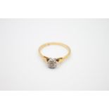 vintage 18ct gold diamond solitaire ring 2.6g Size S