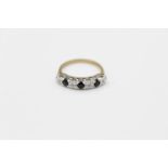 9ct gold diamond & sapphire half eternity ring 2g Size M