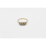 Vintage 9ct Gold fancy five stone diamond detail ring 2.1g Size P