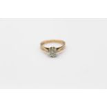 Vintage 9ct gold diamond detail ring 2.6g Size N