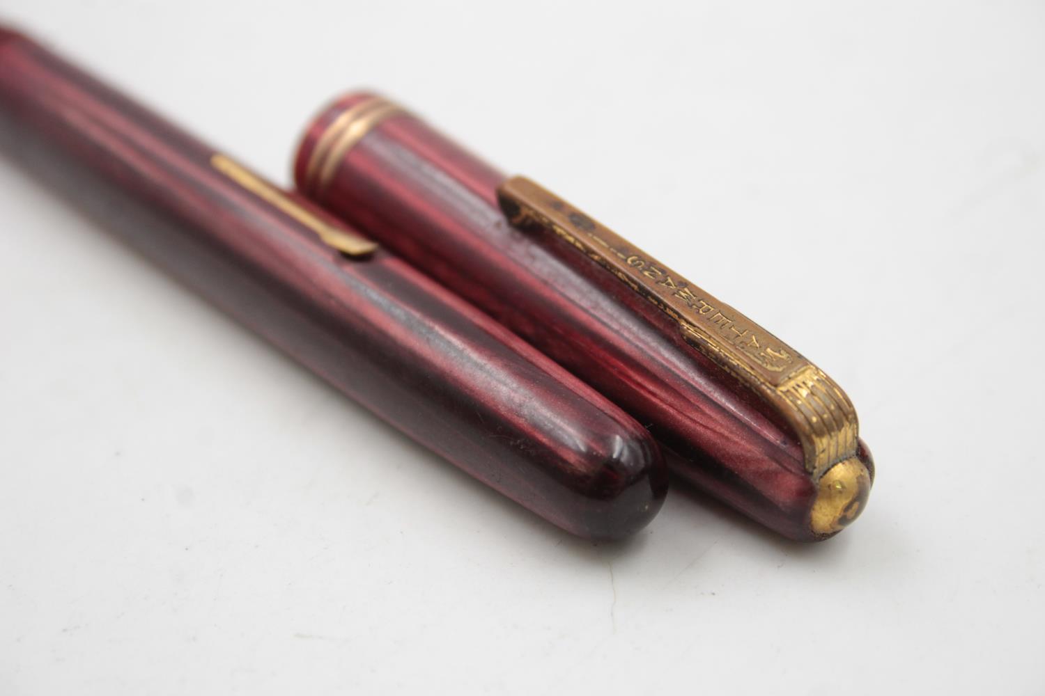 Vintage WATERMAN 503 Burgundy FOUNTAIN PEN w/ 14ct Gold Nib WRITING - Image 6 of 7