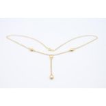 9ct gold heart detail drop necklace 4.4g