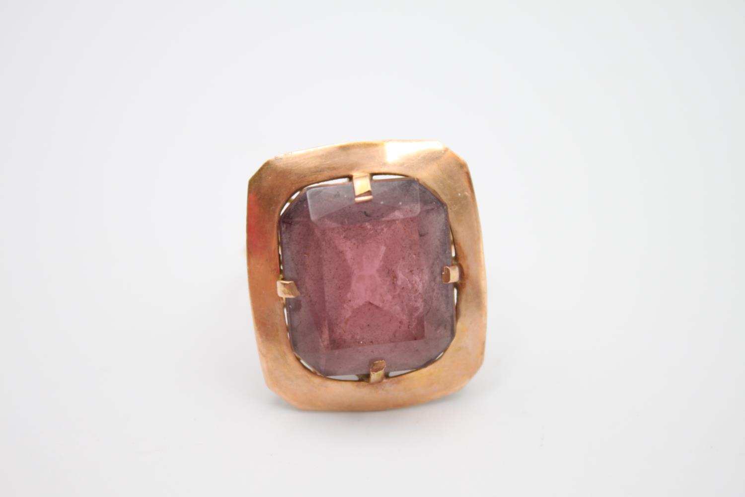 15ct rose gold amethyst paste cocktail ring 5.4g Size P