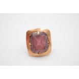15ct rose gold amethyst paste cocktail ring 5.4g Size P