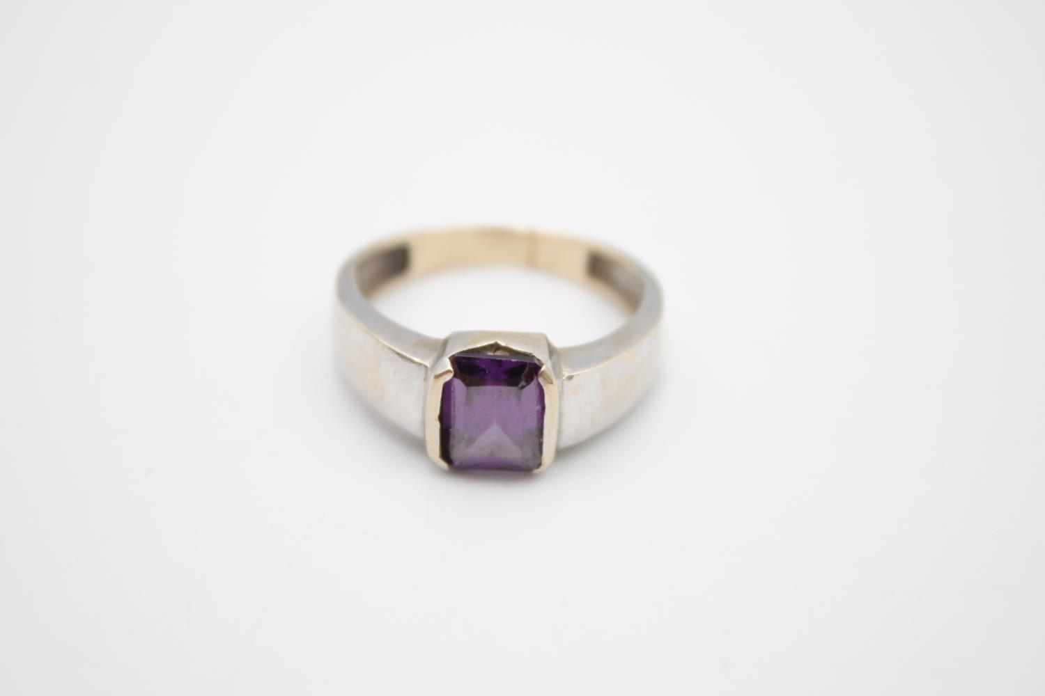 16ct white gold amethyst solitaire ring 3.2g Size N