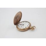 Vintage Gents Rolled Gold Full Hunter POCKET WATCH Hand-Wind (104g)