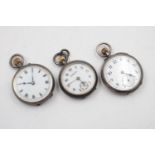 3 x Vintage Ladies .925 SILVER Cased FOB WATCHES Hand-Wind (75g)