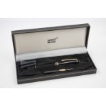 MONTBLANC Meisterstuck Black FOUNTAIN PEN w/ 14ct White Gold Nib WRITING Boxed