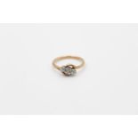 9ct gold diamond trilogy ring 2.6g Size P