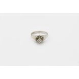 Vintage 9ct white gold brutalist diamond ring 2.5g Size L