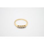 18ct gold diamond 5 stone ring, missing stones 2.4g Size P