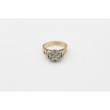 vintage 9ct gold diamond cluster ring 3.5g Size N