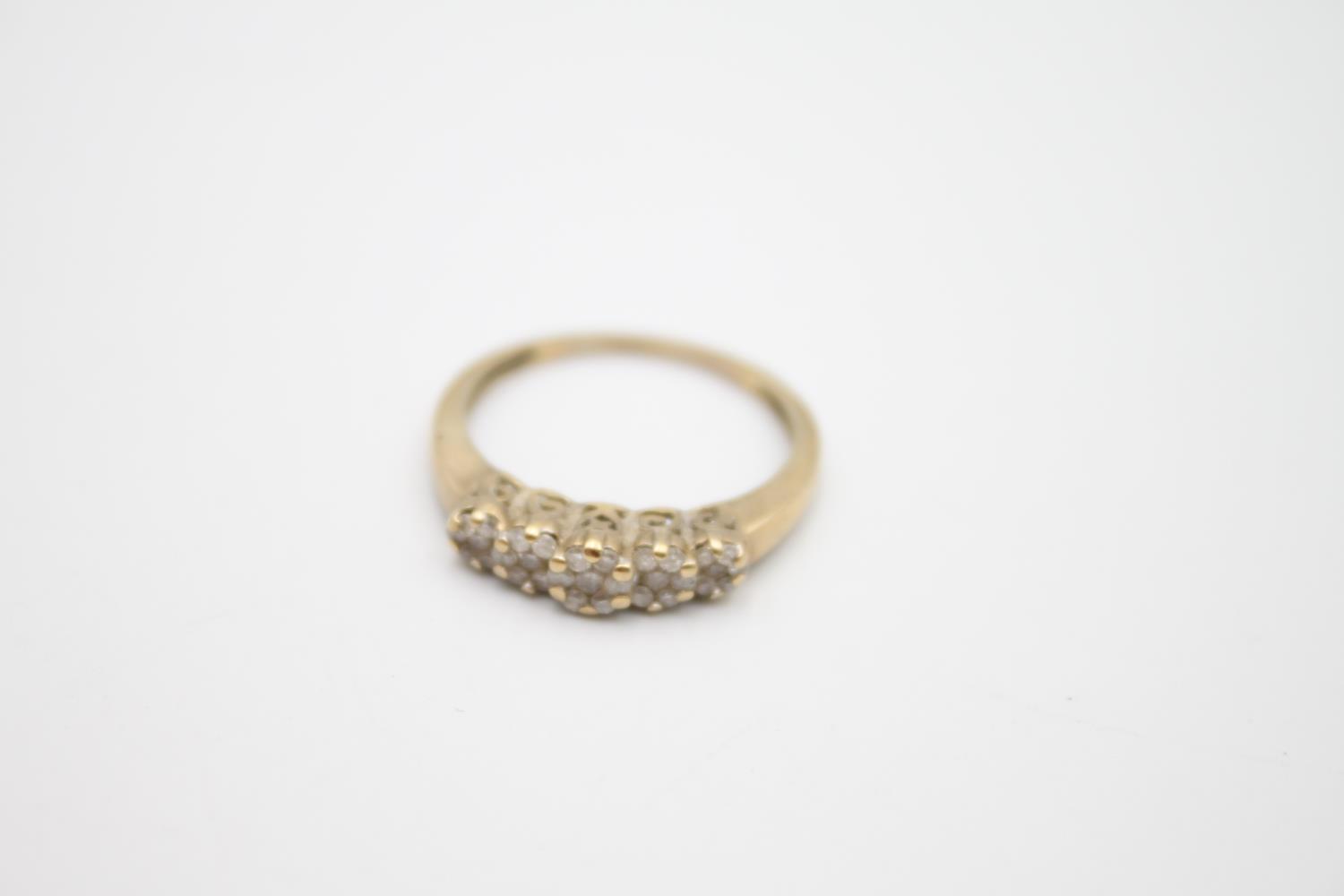 2 x 9ct gold diamond rings inc 5 stone 3.8g Size P & Q - Image 4 of 5