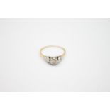 vintage 18ct & platinum diamond solitaire ring 1.5g Size M