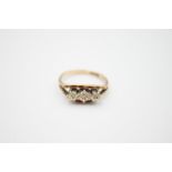 9ct gold diamond trilogy ring 2.7g Size O