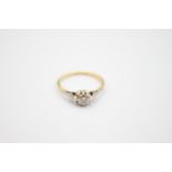 18ct gold & platinum diamond solitaire ring 2.2g Size L