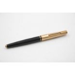 Vintage PARKER 61 Black FOUNTAIN PEN w/ Rolled Gold Cap WRITING