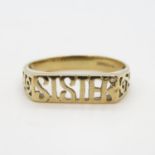 9ct gold SISTER ring 1.3g size L