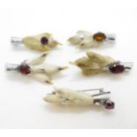 5x Ptarmigan feet brooches