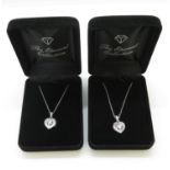2x boxed silver necklaces