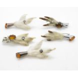 5x Ptarmigan feet brooches