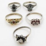 Collection of silver and gold rings