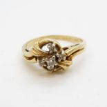 14ct gold and diamond ring 3.4g size N