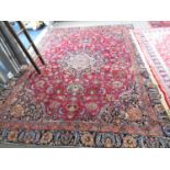 Persian hand knotted wool rug naturally dyed 105" x 142"