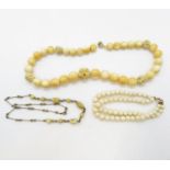Victorian set of ivory bead necklaces