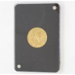 Encapsulated shield back half sovereign 1876 in wooden case