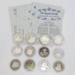 12x 1oz pure silver coins with certificates