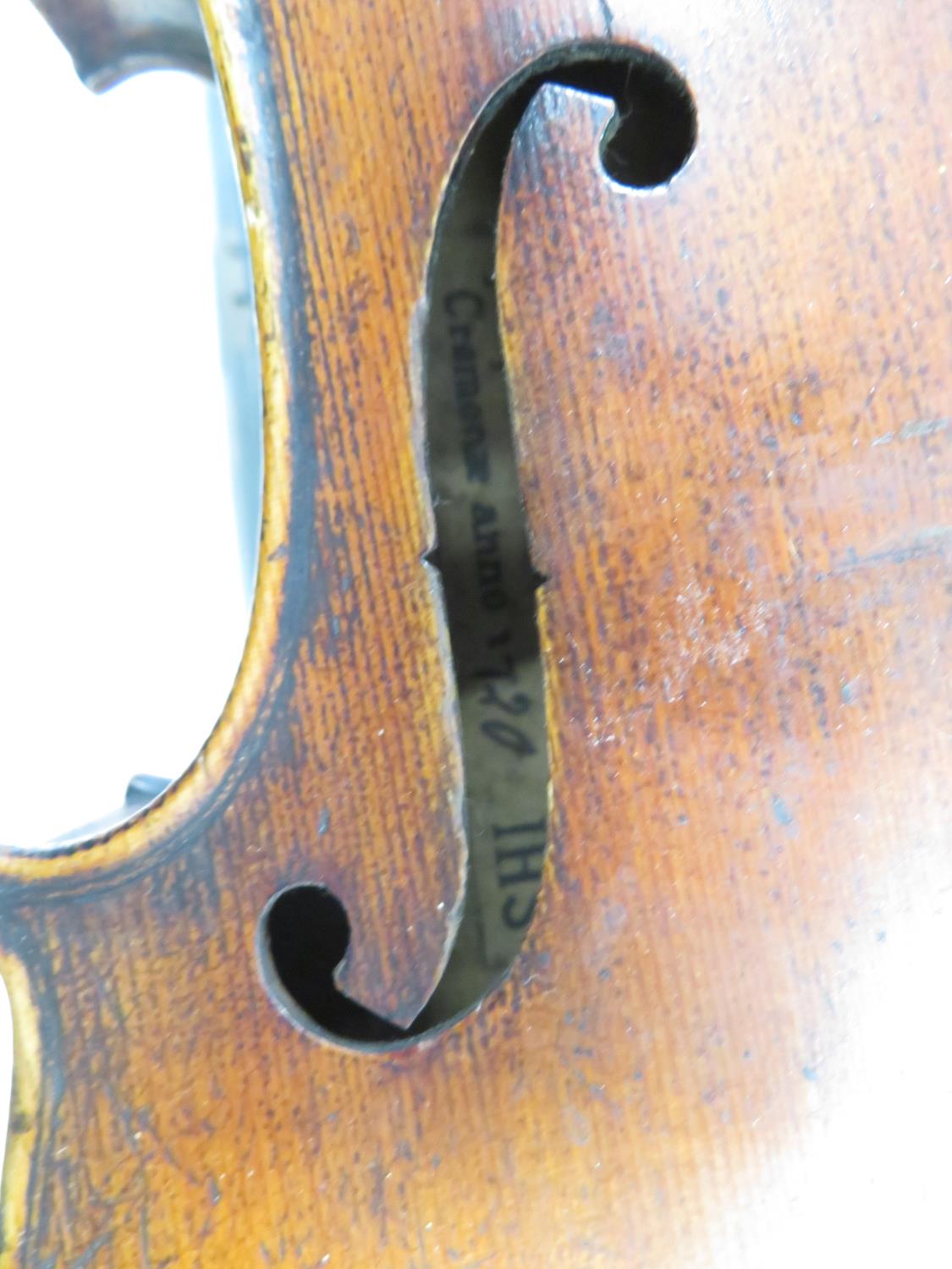 Old 3/4 violin in sarcophagus case - Image 6 of 6