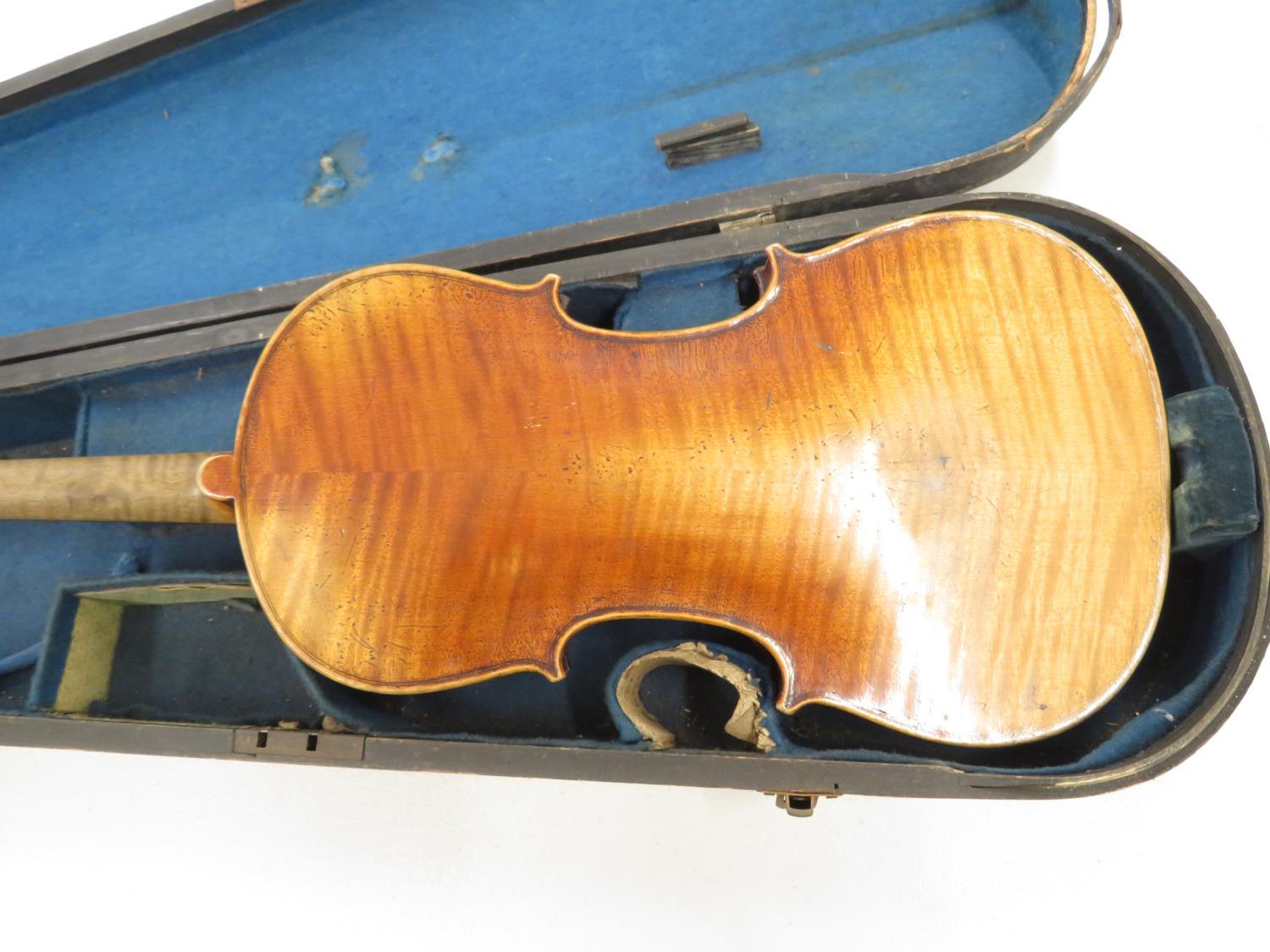 Old 3/4 violin in sarcophagus case - Image 4 of 6