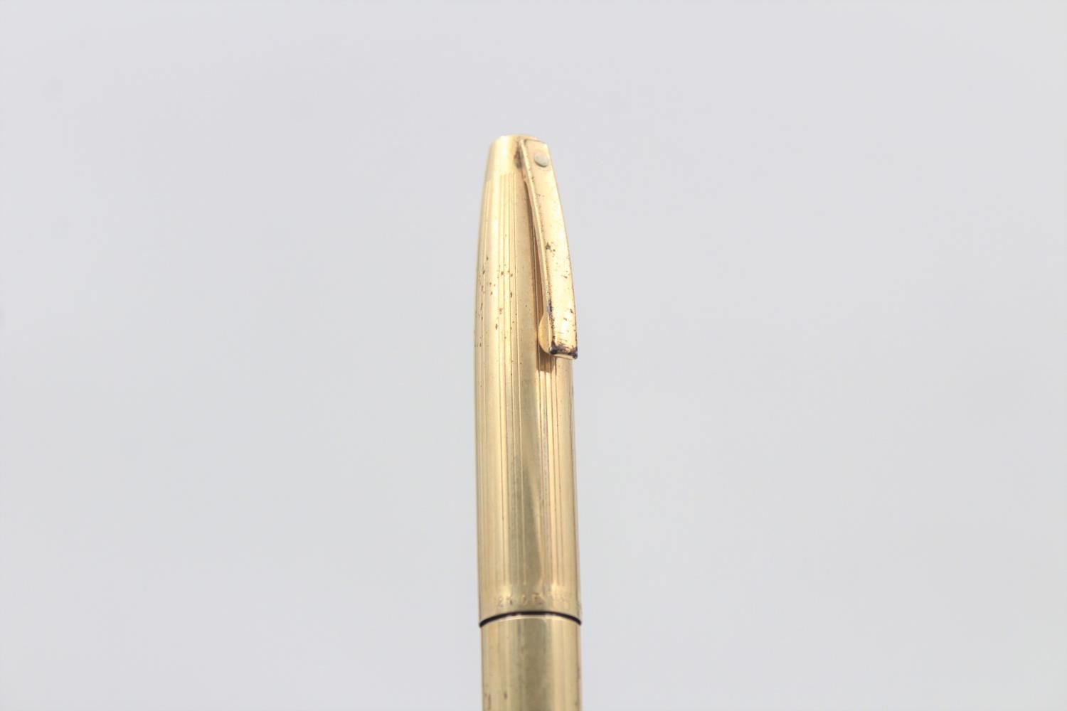 Vintage SHEAFFER Imperial Rolled Gold FOUNTAIN PEN w/ 14ct Gold Nib WRITING 24g - Image 4 of 4